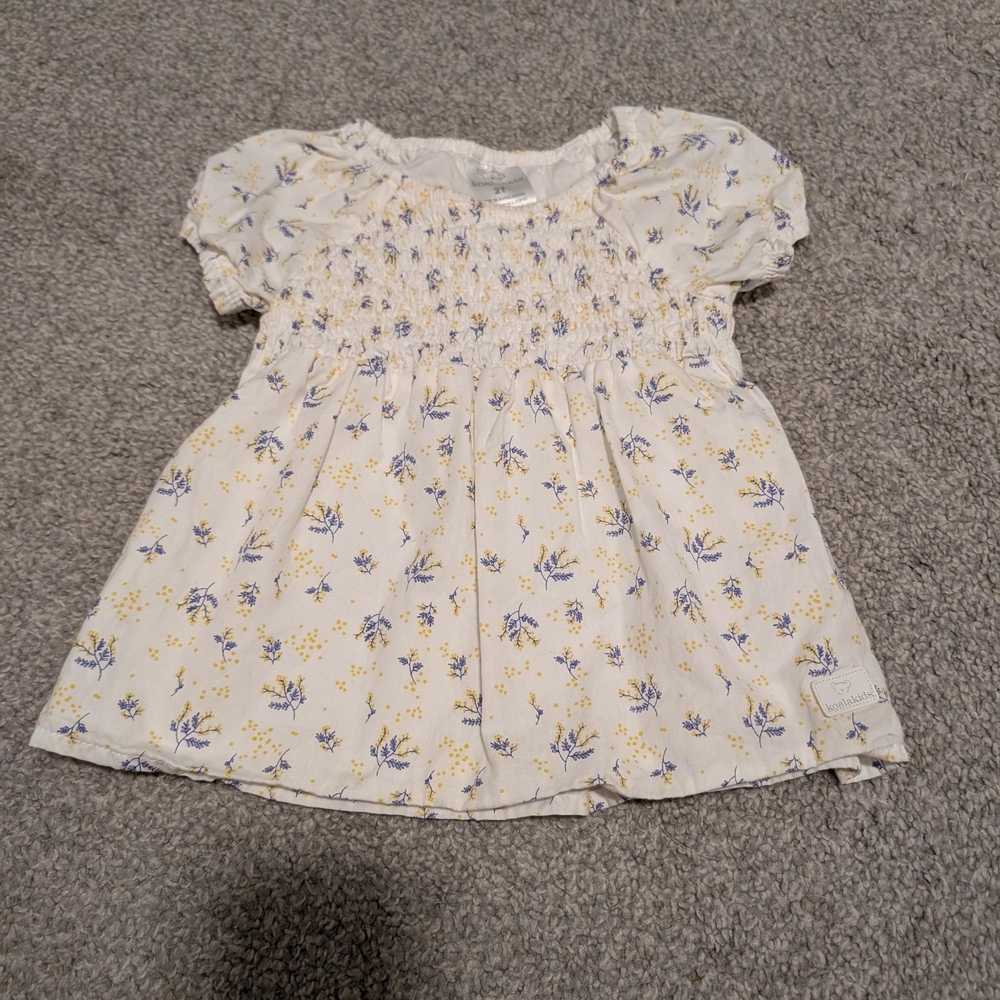 Floral Baby Dress with Smocked Bodice - Picture 1 of 3